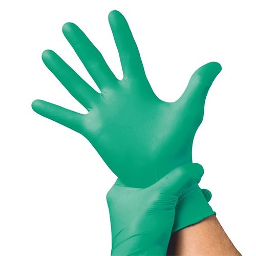 200AV-A Romed Medical examination gloves, green, powder free, non sterile, small, per 100 pcs in a dispenser box, 10 x 100 pcs = 1.000 pcs in a carton.